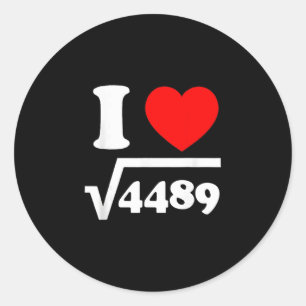 Adesivo Eu Amo 67 Eu Adoro 67 Raiz Quadrada 4489 Gíria Mat