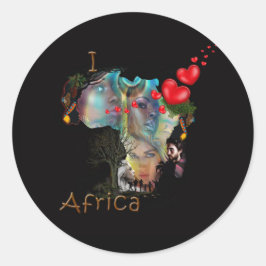 Adesivo Eu amo a África