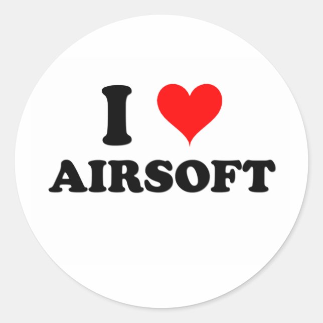 Adesivo Eu amo a Airsoft (Frente)