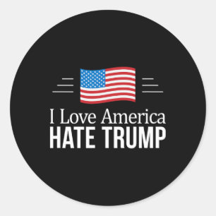 Adesivo Eu Amo a América - Odeio Trump - 