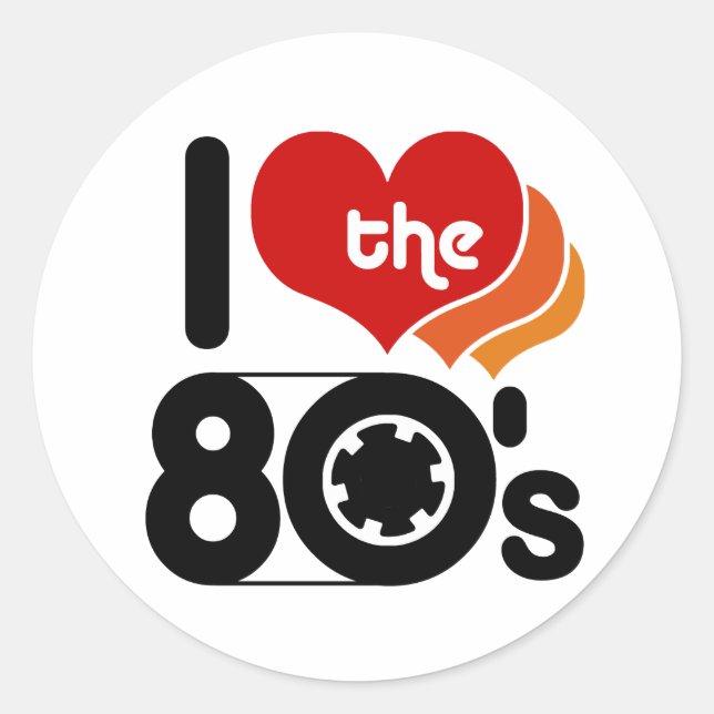 Adesivo Eu amo a anos 80 (Frente)