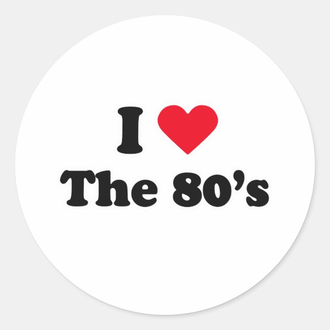 Adesivo Eu amo a anos 80 (Frente)
