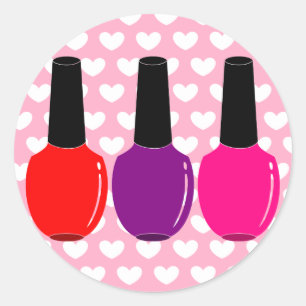 Adesivo Eu amo a arte roxa cor-de-rosa vermelha do verniz