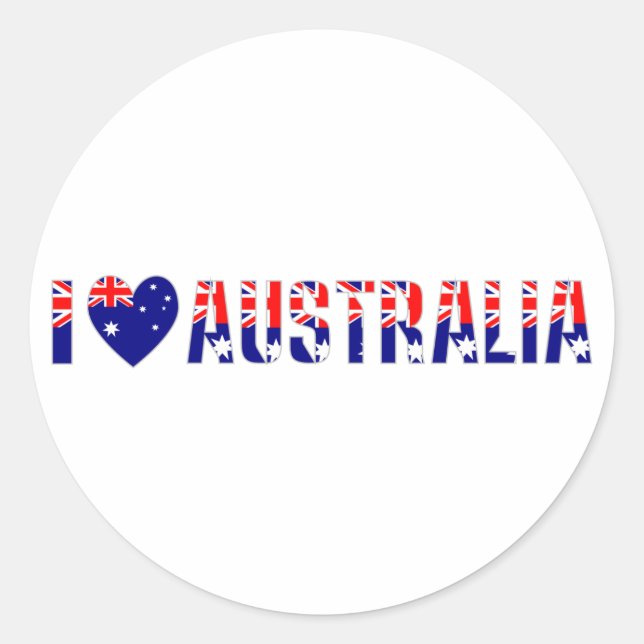 Adesivo Eu amo a Austrália (Frente)