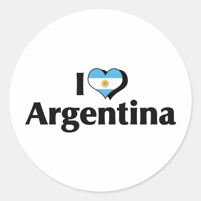 Adesivo Eu amo a bandeira da Argentina (Frente)