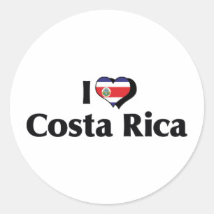 Adesivo Eu Amo a Bandeira da Costa Rica