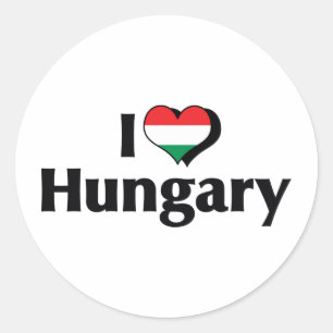Adesivo Eu Amo a Bandeira da Hungria