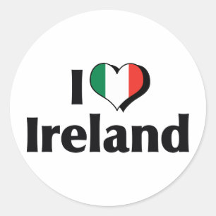 Adesivo Eu Amo a Bandeira da Irlanda