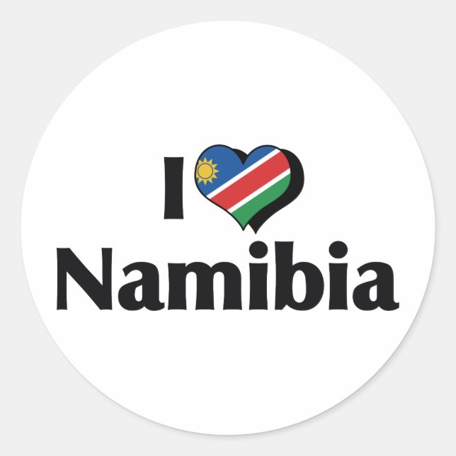 Adesivo Eu Amo a Bandeira da Namíbia (Frente)