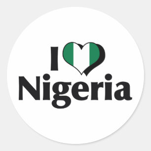 Adesivo Eu Amo a Bandeira da Nigéria