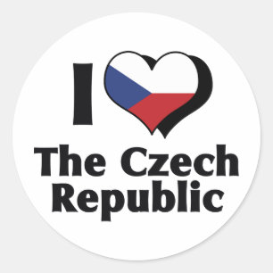 Adesivo Eu Amo a Bandeira da República Tcheca
