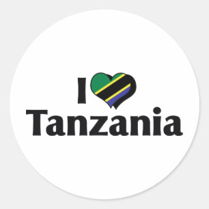 Adesivo Eu Amo a Bandeira da Tanzânia