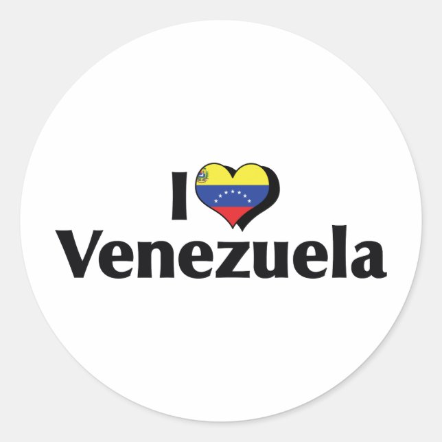 Adesivo Eu Amo a Bandeira da Venezuela (Frente)