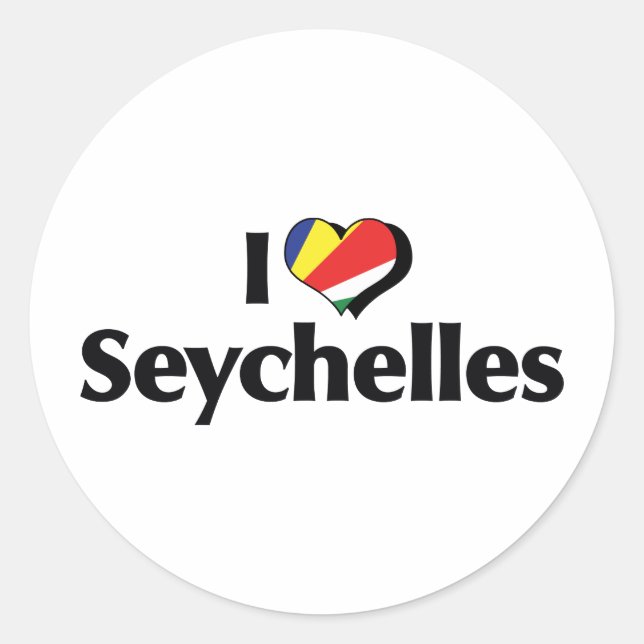 Adesivo Eu Amo a Bandeira das Seychelles (Frente)