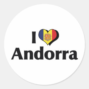 Adesivo Eu Amo a Bandeira de Andorra