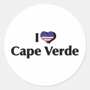 Adesivo Eu Amo a Bandeira de Cabo Verde