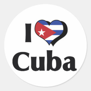 Adesivo Eu Amo a Bandeira de Cuba