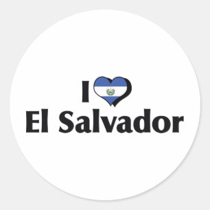 Adesivo Eu Amo a Bandeira de El Salvador