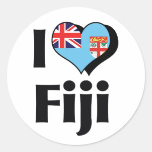 Adesivo Eu amo a bandeira de Fiji