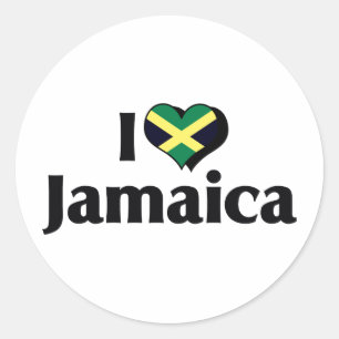 Adesivo Eu amo a bandeira de Jamaica