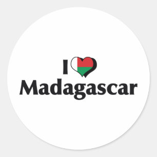 Adesivo Eu Amo a Bandeira de Madagascar