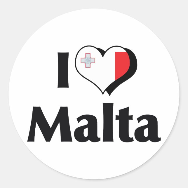 Adesivo Eu Amo a Bandeira de Malta (Frente)