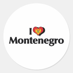 Adesivo Eu Amo a Bandeira de Montenegro