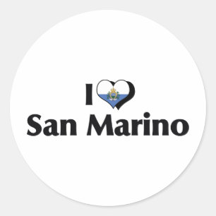 Adesivo Eu Amo a Bandeira de San Marino