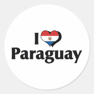 Adesivo Eu amo a bandeira do Paraguai