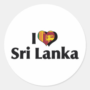 Adesivo Eu Amo a Bandeira do Sri Lanka
