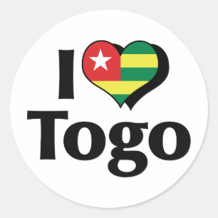 Adesivo Eu Amo a Bandeira do Togo