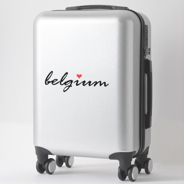 Adesivo Eu amo a Bélgica (Mala)