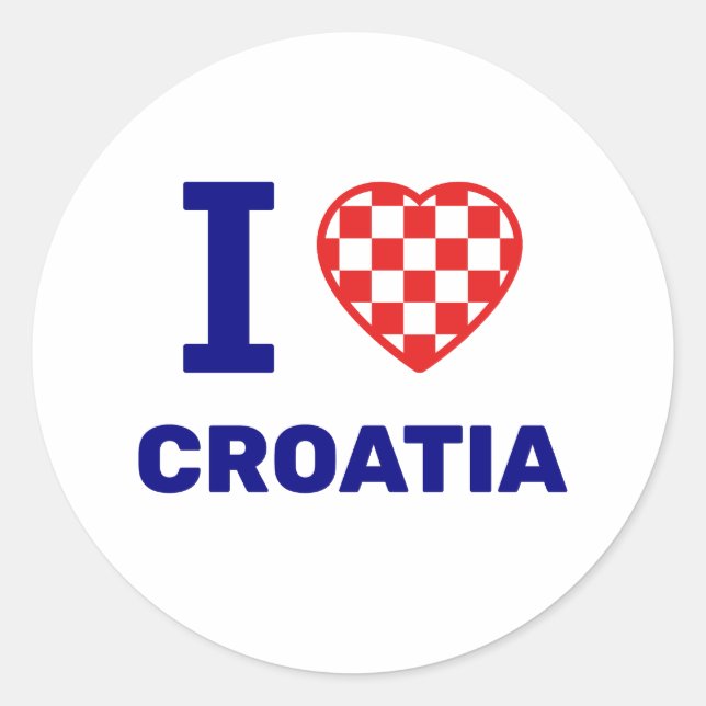Adesivo Eu amo a Croácia (Frente)