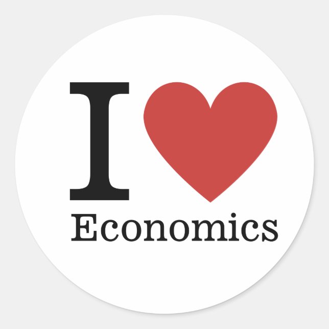 Adesivo Eu ❤️ Amo a economia PERSONALIZÁVEL Sticker (Frente)
