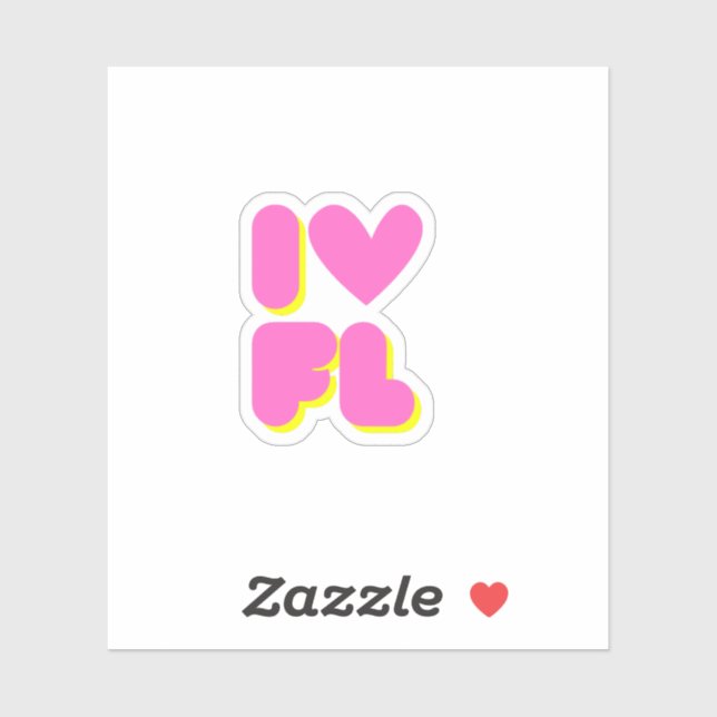 Adesivo Eu amo a Florida (Folha)