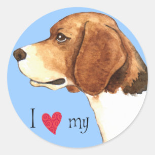 Adesivo Eu Amo a minha Beagle