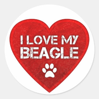 Adesivo Eu Amo a minha Beagle