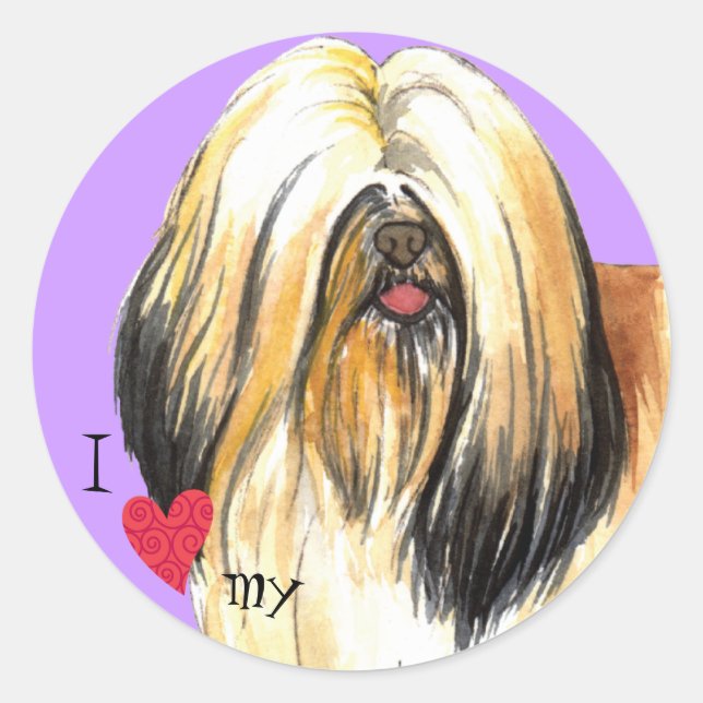 Adesivo Eu Amo a minha Lhasa Apso (Frente)