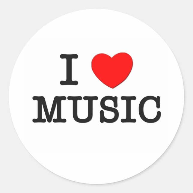 Adesivo Eu amo a MÚSICA (Frente)
