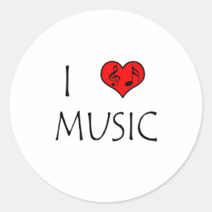 Adesivo Eu amo a música