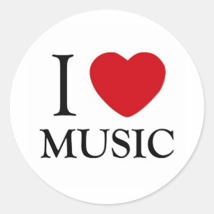 Adesivo Eu amo a música