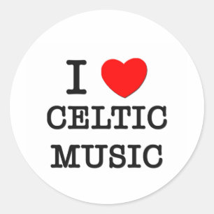 Adesivo Eu amo a música celta