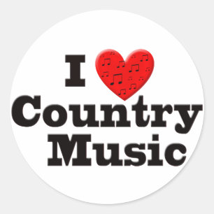 Adesivo Eu amo a música country