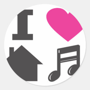 Adesivo Eu amo a música da casa