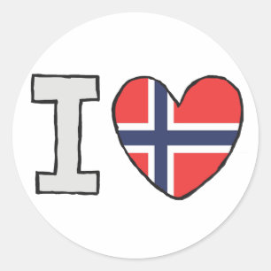 Adesivo Eu amo a Noruega