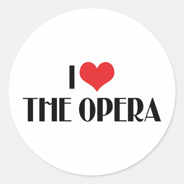 Adesivo Eu Amo A Ópera (Frente)