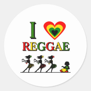 Adesivo Eu amo a reggae