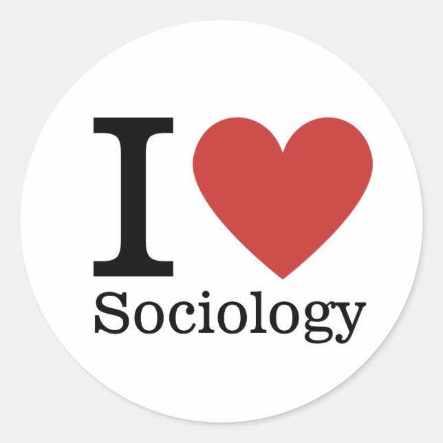 Adesivo Eu ❤️ Amo A Sociologia STICKER (Frente)