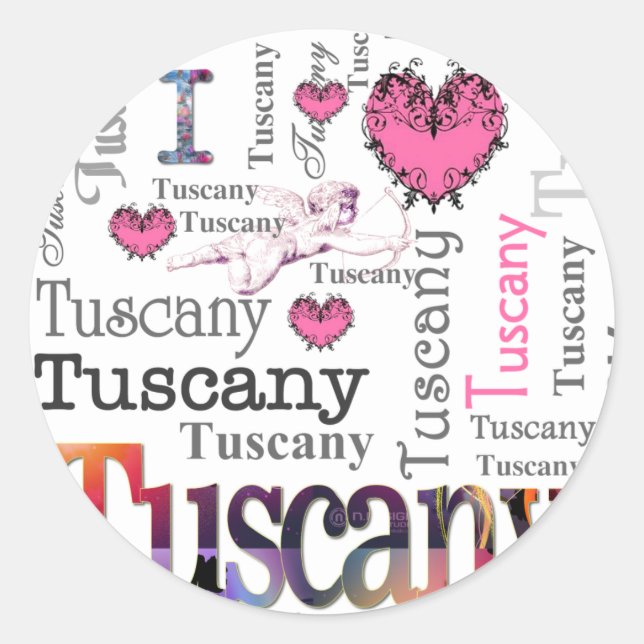 Adesivo Eu amo a Toscana (Frente)