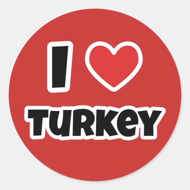 Adesivo Eu amo a Turquia (Frente)